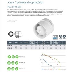 BOSCH F1200 D 100 Plastik Kanal Fanı - Aspiratörü 125 m3h - Thumbnail