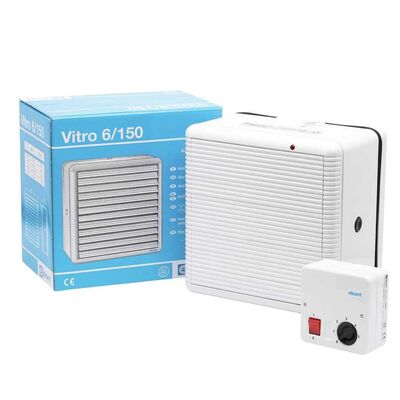 Elicent Vitro 6/150 Pencere ve Duvar Tipi Aksiyal Fan Tek Yönlü 300 m3h +<span> Hız Anahtarlı Kontrol Paneli</span>