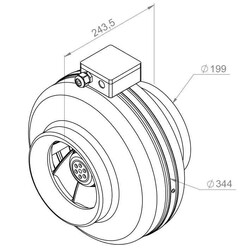 Fantilatör RS 200 L Metal Gövdeli Yuvarlak Kanal Fanı 1190 m3/h - Thumbnail
