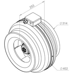 Fantilatör RS 315 L Metal Gövdeli Yuvarlak Kanal Fanı 1760 m3/h - Thumbnail