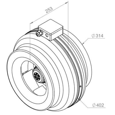 Fantilatör RS 315 L Metal Gövdeli Yuvarlak Kanal Fanı 1760 m3/h