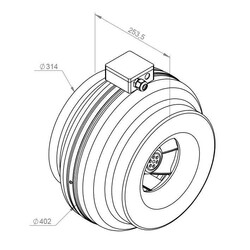 Fantilatör RS 315 Metal Gövdeli Yuvarlak Kanal Fanı 1379 m3/h - Thumbnail